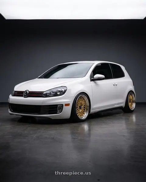 2013 Volkswagen GTI with SSR Formula MESH 5X100 18X9.5+0 HP Disk Fm Gold wheels