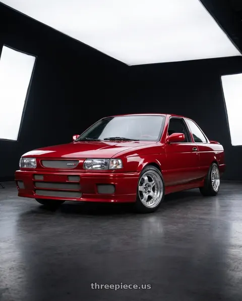 1994 Nissan Sentra with Work Meister S1 2P 4x100 15x7+38 A Disk Silver wheels