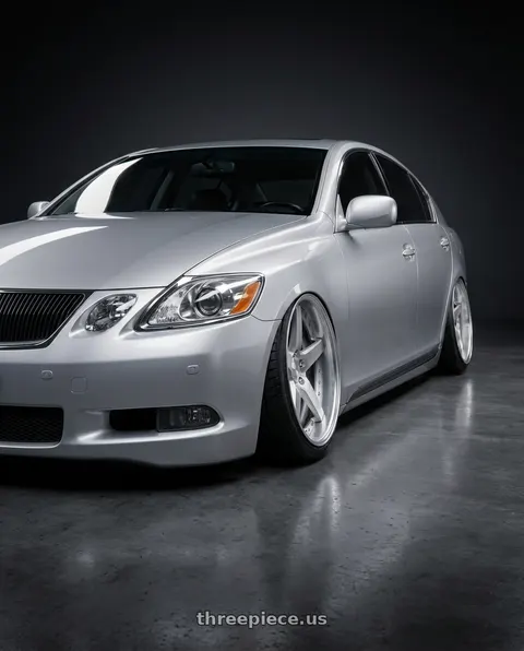 2006 Lexus GS300 with Work Gnosis Gr203 5x114.3 19x8.5+30 H Disk Brush Silver Clear wheels