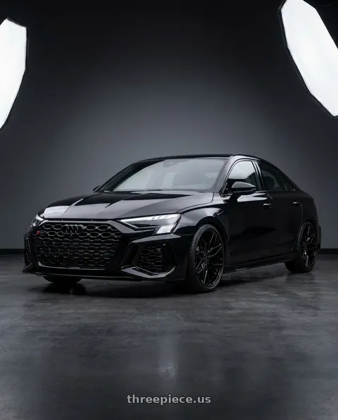2022 Audi RS3 with Avant Garde Wheels M520R 5X112 19x8.5 +35 Gloss Black wheels