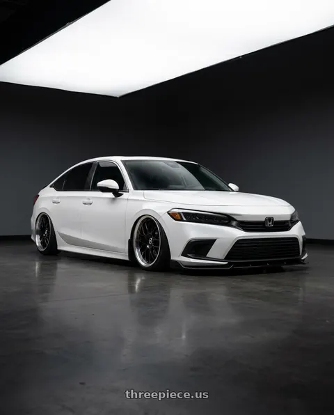 2025 Honda Civic with Enkei Lusso 5x114.3 18x8+40 Black w/ Machined Lip wheels