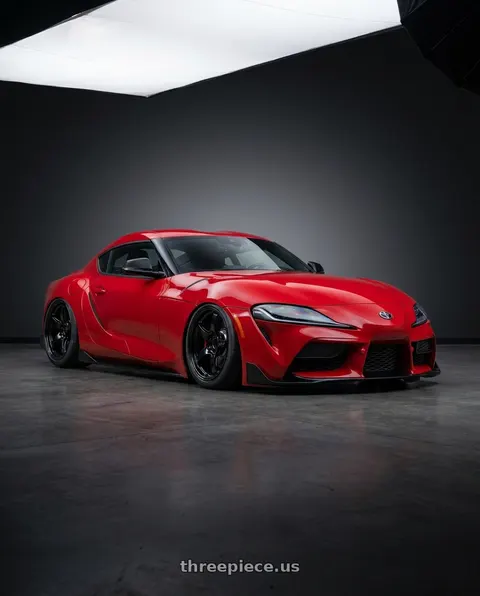 2023 Toyota GR Supra with Gram Lights 57CR 5x112 19x9.5+25 Glossy Black wheels
