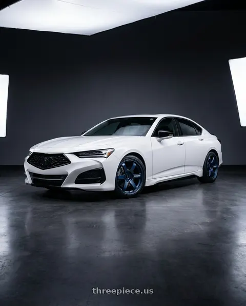 2022 Acura TLX with Volk Racing TE37 SAGA S-PLUS 5x120 19x10 +34 MAG BLUE wheels