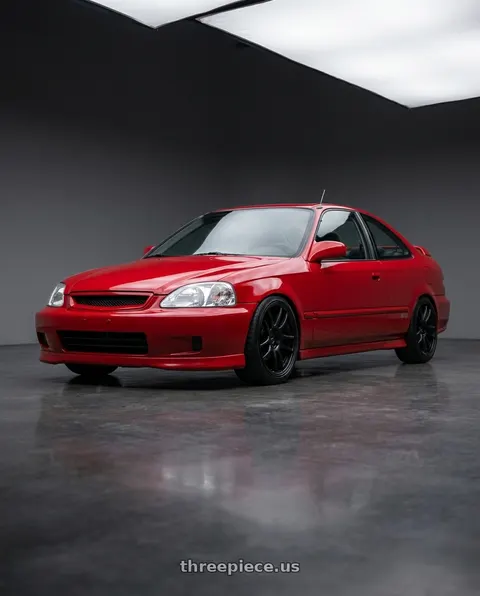 2000 Honda Civic Si with Work Emotion Cr Kiwami 4x100 17x7 +38 Matte Black wheels