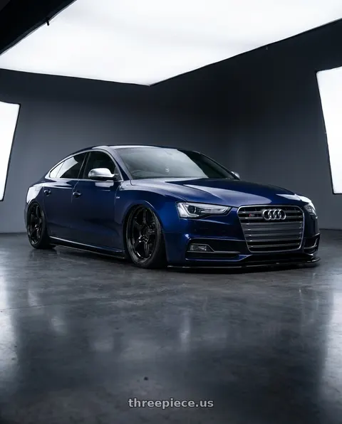 2014 Audi S5 with Gram Lights 57CR 5x112 19x9.5+25 Glossy Black wheels