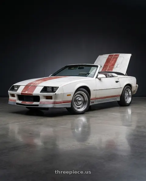1983 Chevrolet Camaro with Vision American-Muscle 55 Rally 5x120.65 15x4+0 Silver wheels