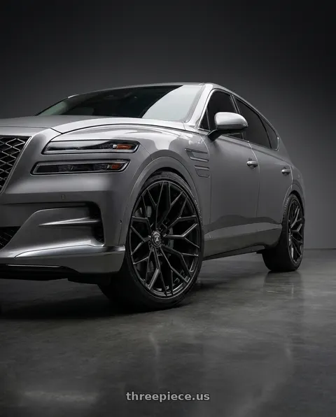 2027 Genesis GV80 Advanced with Asanti Black MOGUL 5 5x114.3 22x10.5 +40 Satin Black wheels