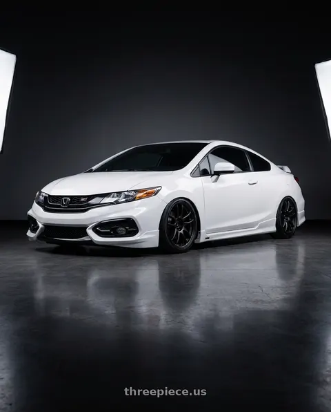 2013 Honda Civic with Work Emotion Cr Kiwami 4x100 15x5 +45 Matte Black wheels