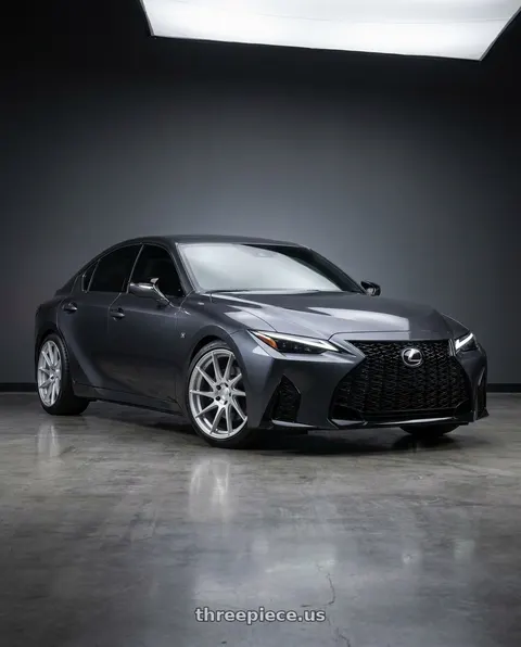 2026 Lexus IS350 with Aodhan AH09 5x100 18x9.5 +35 Gloss Silver Machined Face wheels
