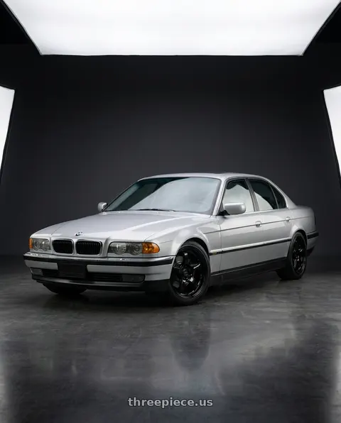 1998 BMW 750iL with WedsSport RN-05M 5x120 18x8.5+36 Gloss Black wheels