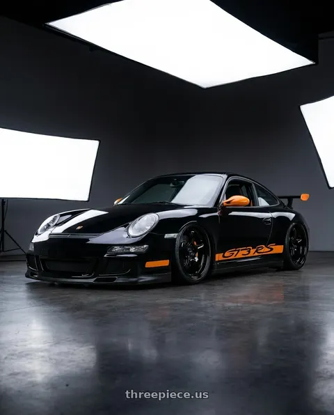 2007 Porsche 911 GT3 RS with WedsSport RN-05M 5x112 19x9.0+30 Gloss Black wheels