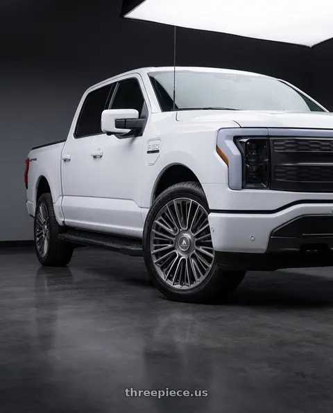 2022 Ford F-150 Lightning with Asanti Black AB049 PREMIER 6X135/6X139.7 22x9.5 +25 ANTHRACITE BRUSHED wheels