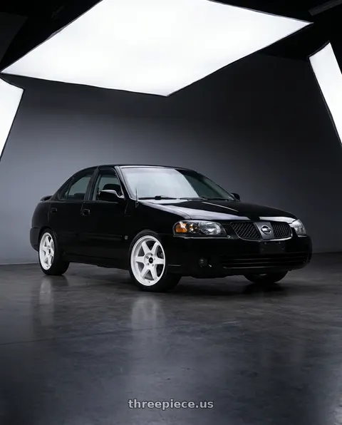 2004 Nissan Sentra with Vors TR37 4x114.3 17x8 +35 White wheels