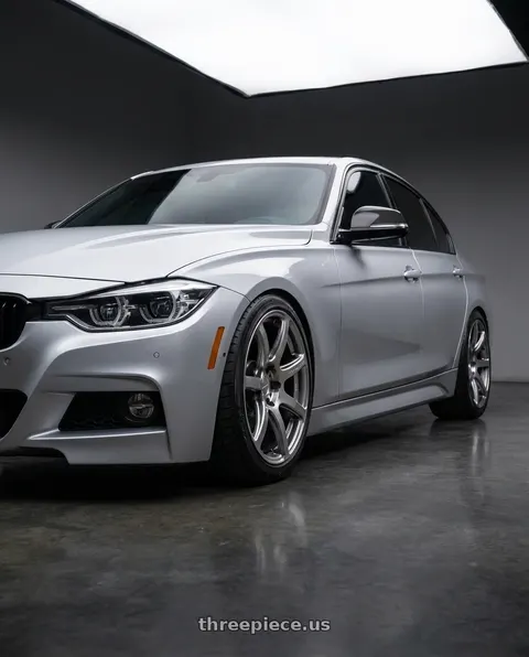 2017 BMW 340i with Work Emotion T7r 5x120 18x8.5 +45 Gt Silver wheels