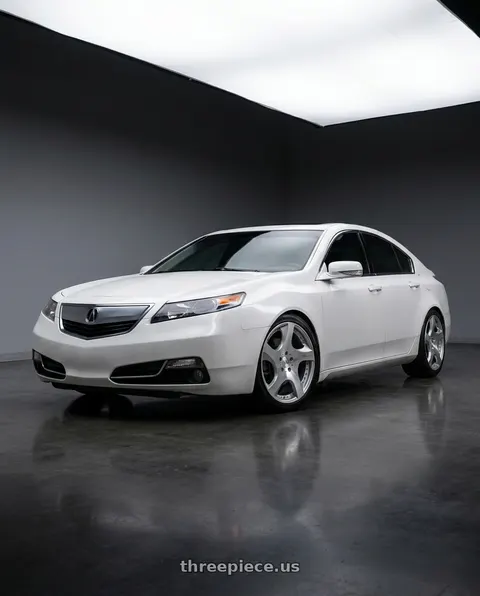2013 Acura TL SH-AWD with MRR VP3 5x120 19x8.5  +35 Silver Machine Face wheels