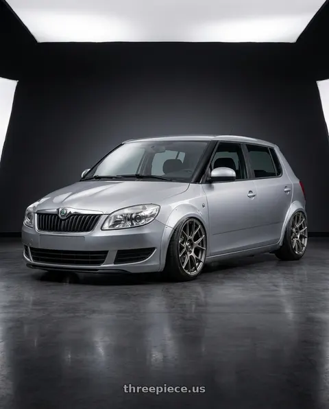 2012 Skoda fabia with Konig Ampliform 5x120 20x8.5+45 Dark Metallic Graphite wheels
