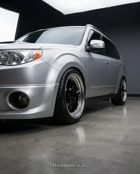 2010 Subaru Forester with Work Meister S1 3P 5x100 18x7.5+37 R Disk Black wheels