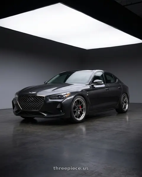 2019 Genesis G70 with Konig 47MC Hypergram 5x108 18x8.5 +43 Metallic Carbon Machined Lip wheels