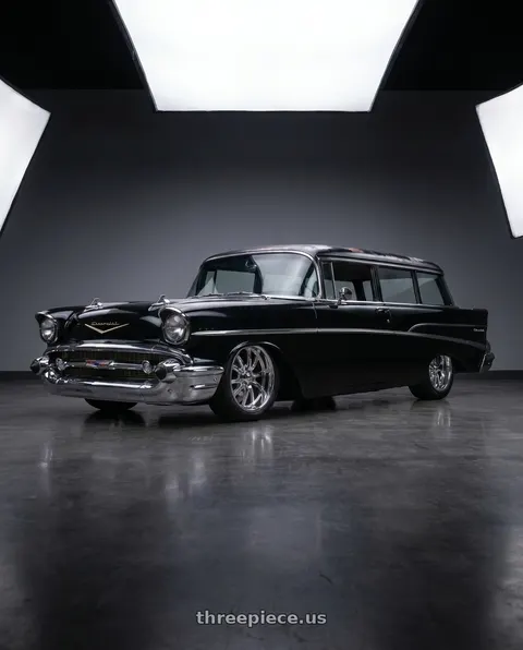 1957 chevrolet handyman with Ridler Type 650 5x120.65 18x8+0 Chrome wheels