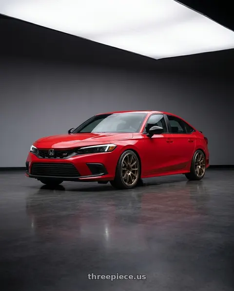 2026 Honda Civic Si with Advan Racing RSIII 5x114.3 18x9.5 +35 UMBER BRONZE METALLIC & RING wheels