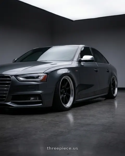 2015 Audi S4 with Konig Countergram 5x112 19x9.5+30 Matte Black / Matte Machined Lip wheels