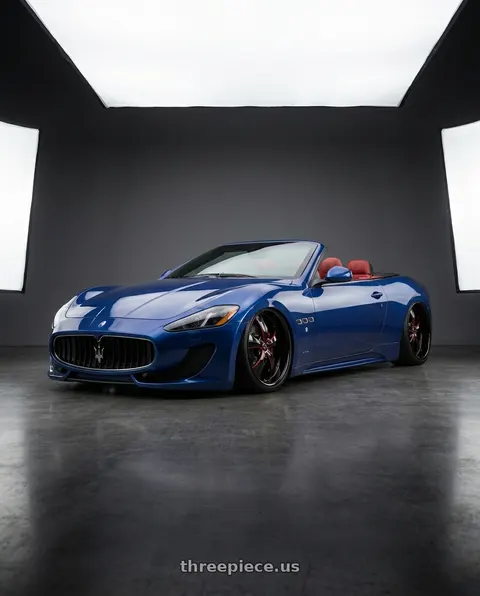 2018 Maserati GranTurismo Sport with Strada Street Classics Old Skool 6x139.7 24x10 +24 Gloss Black Candy Red Milled wheels