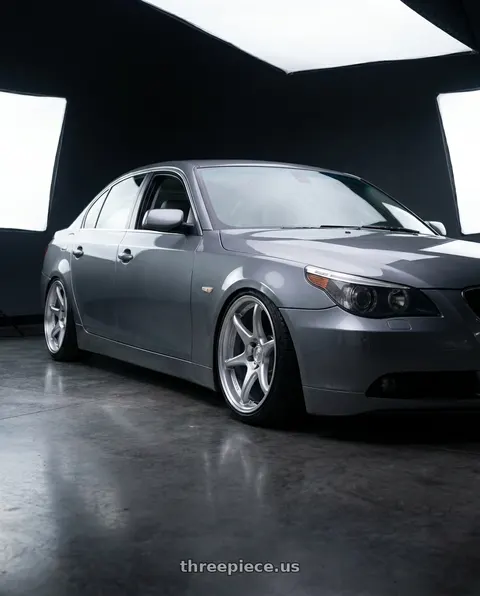2004 Bmw E60 with Kansei K11S Tandem 5X120 19x9.5 22 Hyper Silver wheels