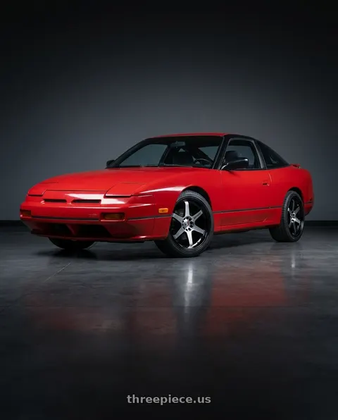 1993 Nissan 240SX with Spec-1 SPT-33 blank 4x/5x 18x9.5 +42 Gloss Black & Machined wheels