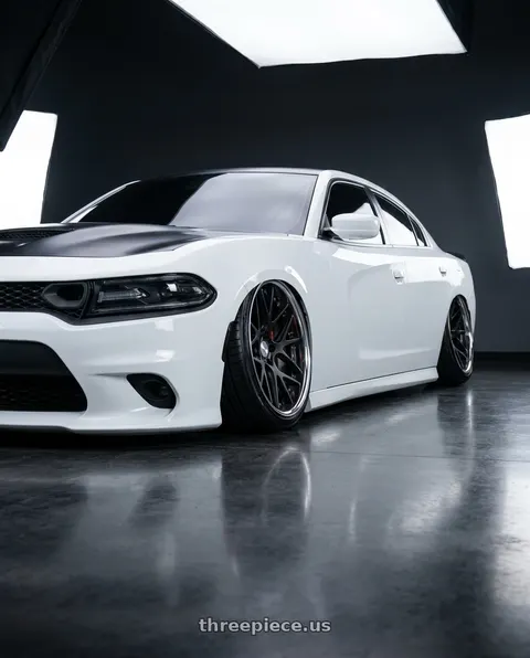 2021 Dodge Charger Scat Pack with Work Gnosis Cvx 5x115 20x11+22 O Disk Matte Black wheels