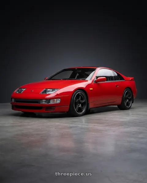 1990 Nissan 300ZX with Advan Racing TC4 5x114.3 18x8.5 +38 BLACK GUNMETALLIC & RING wheels
