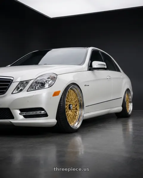 2012 Mercedes-Benz E63 AMG with SSR Formula MESH 5x112 19X12+24 SL Disk Fm Gold wheels