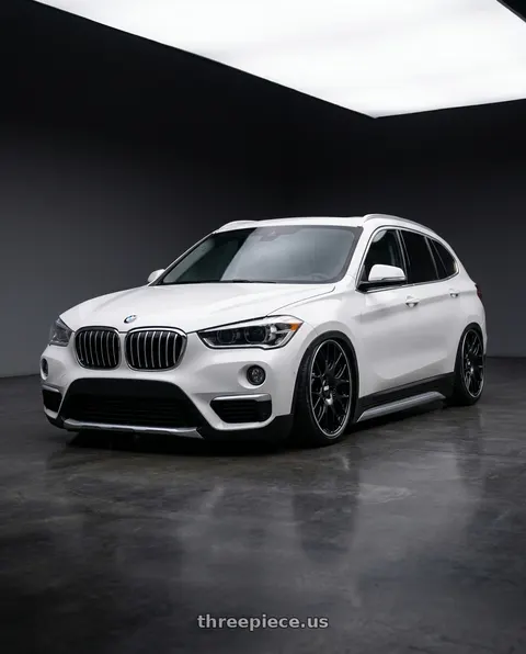 2018 BMW X1 with BBS CH-R 5x130 19x11 +56 Satin Black Polished Rim Protector wheels