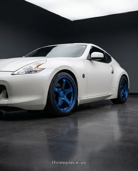 2010 Nissan 370Z Touring with KATANA RACING HR05 5x114.3 18x8.5 +35 Metallic Blue wheels