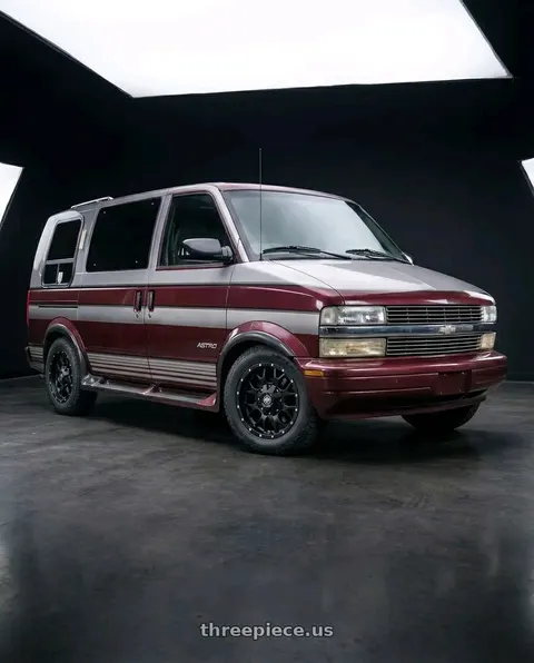 1996 Chevrolet Astro with Mayhem Warrior 8015 8x165.1/8x170 17x9+18 Matte Black wheels