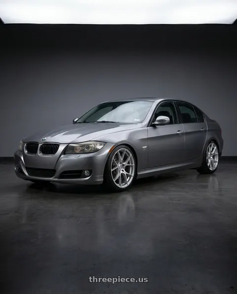 2011 BMW 328i xDrive with Aodhan AH-11 5x120 18x9.5+35 Gloss Silver Machined Face wheels