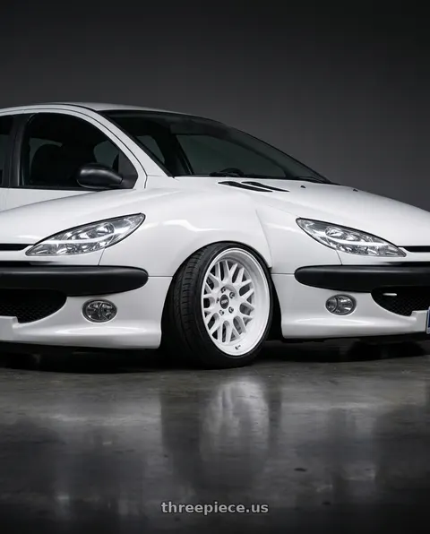 2011 Peugeot 206 SD roof with ESR Wheels CR SERIES CR01 5x100 18x8.5 +30 Gloss White wheels