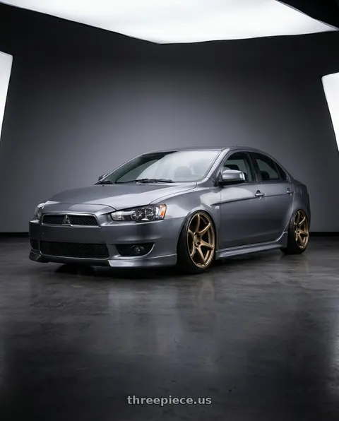 2014 Mitsubishi Lancer Ralliart with Kansei K11B Tandem 5x114.3 18x10.5 12 Bronze wheels