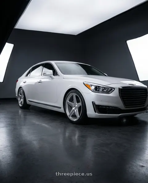 2018 Genesis G90 Ultimate with DOLCE PERFORMANCE STELLA 5x114.3 19x8.5 +35 Gloss Silver wheels