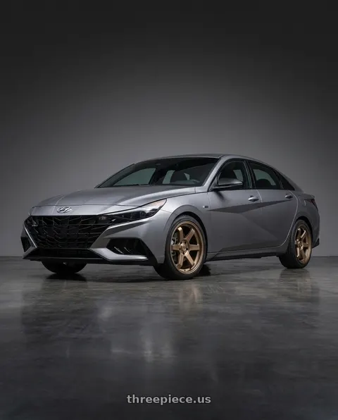 2023 Hyundai Elantra N with F1R F106 5x112 18x8.5 +35 Matte Bronze wheels