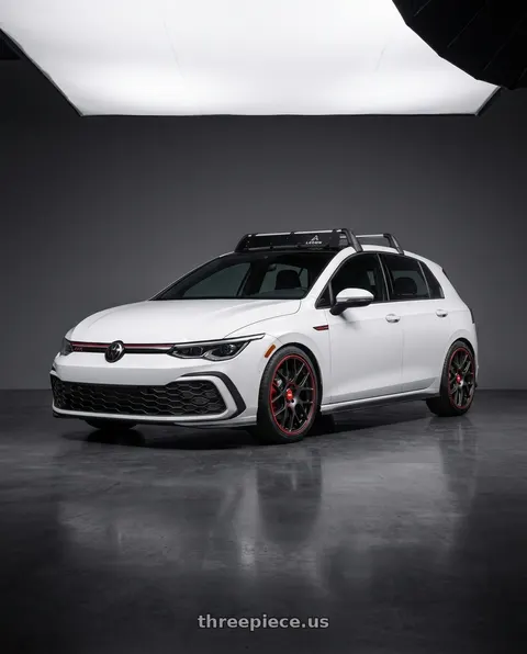 2024 Volkswagen GTI SE with BBS CH-R Nurburgring Edition 5x112 18x8.5 +47 Satin Black/Red Lip wheels