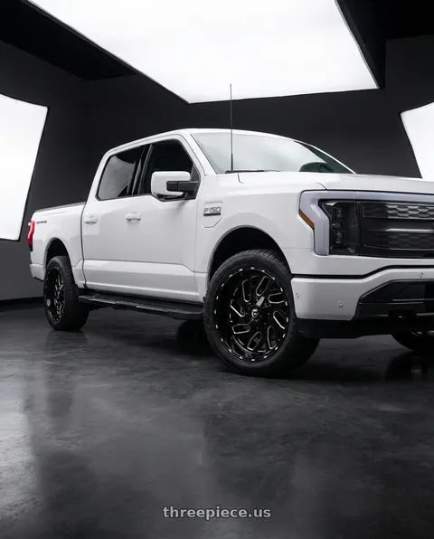 2022 Ford F-150 Lightning with Fuel 1PC D581 TRITON 6X135/6X139.7 22X9.5 +19 GLOSS BLACK MILLED wheels