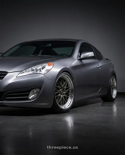 2011 Hyundai Genesis Coupe with Work Vs-Xv 5x112 18x10.5+26 O Disk Matte Dark Gunmetal wheels