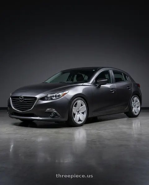 2016 Mazda 3 with Heritage Wheel Sakura MonoC 5X115 18x9.5+22 Silver wheels