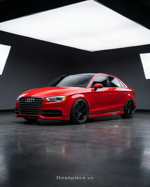 2017 Audi S3 with Volk Racing TE37SL 5x112 19x10.5 +35 FLAT BLACK wheels