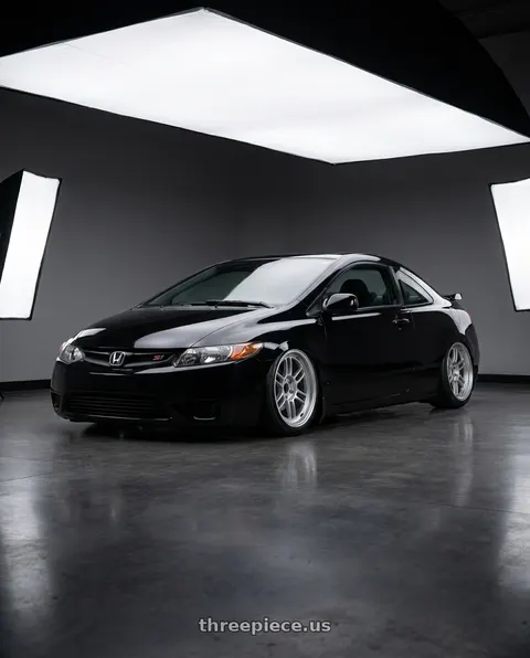 2008 Honda Civic Si with Enkei RPF1RS 5x114.3 18x9.5+12 Silver wheels