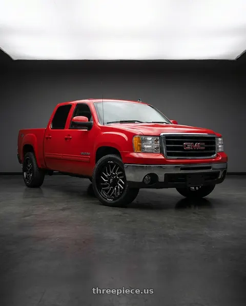 2007 GMC Sierra 1500 SLT with Fuel 1PC D807 HURRICANE 6X139.7 20X9 +1 GLOSS BLACK MILLED wheels