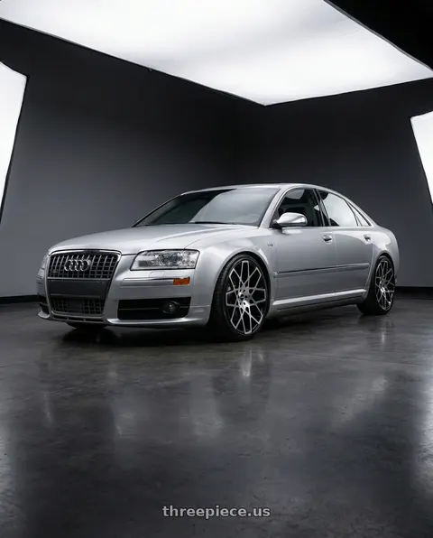 2007 Audi S8 with Strada Buca 5x115 22x9.5 +15 Gloss Black Machined wheels