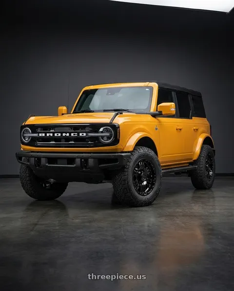 2024 Ford Bronco with Gear Off Road 713B 6x139.7 17x9 +10 Gloss Black wheels