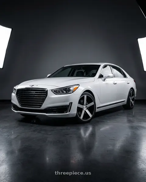 2018 Genesis G90 Ultimate with Cavallo CLV-5 5x114.3 20x8.5 +35 Gloss Black & Machined wheels