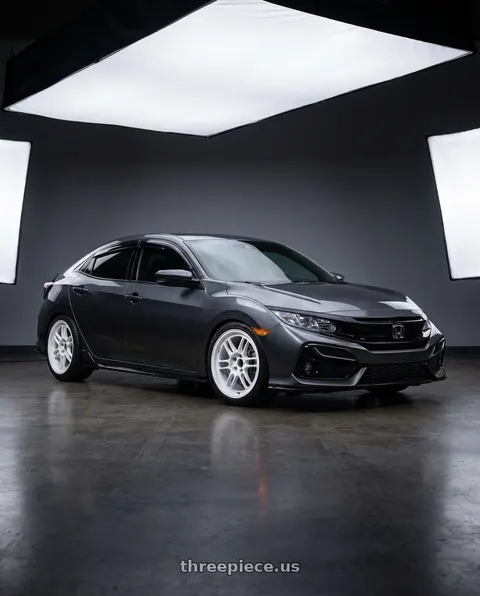 2019 Honda Civic with Enkei RPF1 5x114.3 18x9.5+38 Vanquish White wheels